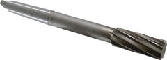 Interstate - 1-1/8" High Speed Steel 10 Flute Chucking Reamer - Spiral Flute, 3MT Morse Taper Shank, 2-7/8" Flute Length, 11" OAL - Benchmark Tooling