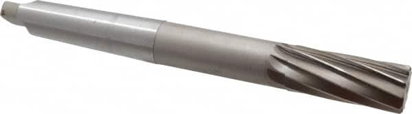 Interstate - 1-1/4" High Speed Steel 10 Flute Chucking Reamer - Spiral Flute, 4MT Morse Taper Shank, 3" Flute Length, 11-1/2" OAL - Benchmark Tooling