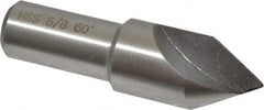 Interstate - 5/8" Head Diam, 1/2" Shank Diam, 1 Flute 60° High Speed Steel Countersink - Benchmark Tooling