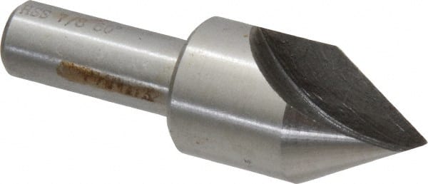 Interstate - 7/8" Head Diam, 1/2" Shank Diam, 1 Flute 60° High Speed Steel Countersink - Benchmark Tooling