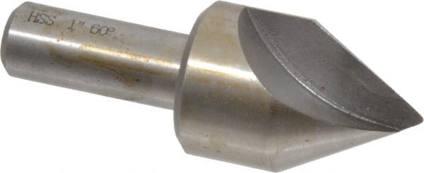 Interstate - 1" Head Diam, 1/2" Shank Diam, 1 Flute 60° High Speed Steel Countersink - Benchmark Tooling