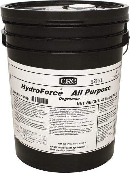 CRC - 5 Gal Bucket Cleaner/Degreaser - Liquid, Biodegradable, Concentrated, Unscented - Benchmark Tooling