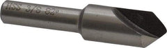 Interstate - 3/8" Head Diam, 1/4" Shank Diam, 1 Flute 82° High Speed Steel Countersink - Bright Finish, 1-3/4" OAL, Single End, Straight Shank, Right Hand Cut - Benchmark Tooling