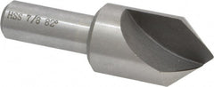 Interstate - 7/8" Head Diam, 1/2" Shank Diam, 1 Flute 82° High Speed Steel Countersink - Benchmark Tooling