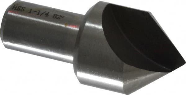 Interstate - 1-1/4" Head Diam, 3/4" Shank Diam, 1 Flute 82° High Speed Steel Countersink - Benchmark Tooling