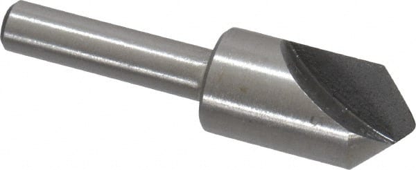 Interstate - 1/2" Head Diam, 1/4" Shank Diam, 1 Flute 90° High Speed Steel Countersink - Benchmark Tooling