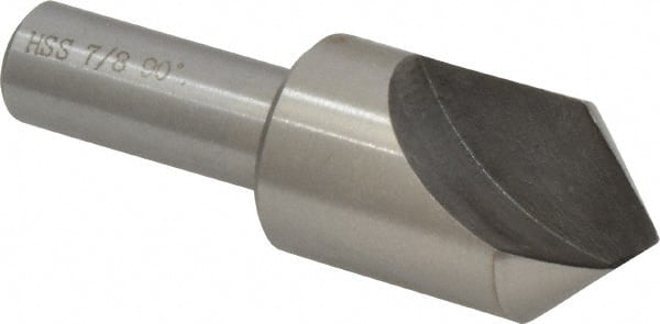 Interstate - 7/8" Head Diam, 1/2" Shank Diam, 1 Flute 90° High Speed Steel Countersink - Benchmark Tooling