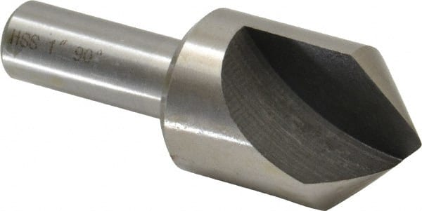 Interstate - 1" Head Diam, 1/2" Shank Diam, 1 Flute 90° High Speed Steel Countersink - Benchmark Tooling