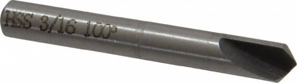 Interstate - 3/16" Head Diam, 3/16" Shank Diam, 1 Flute 100° High Speed Steel Countersink - Benchmark Tooling