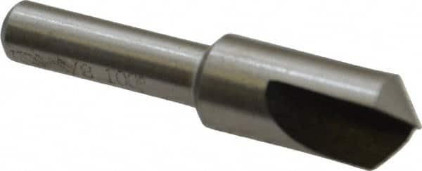 Interstate - 3/8" Head Diam, 1/4" Shank Diam, 1 Flute 100° High Speed Steel Countersink - Benchmark Tooling