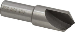 Interstate - 5/8" Head Diam, 1/2" Shank Diam, 1 Flute 100° High Speed Steel Countersink - Benchmark Tooling