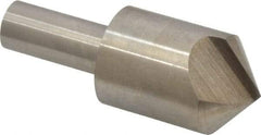 Interstate - 1" Head Diam, 1/2" Shank Diam, 1 Flute 100° High Speed Steel Countersink - Bright Finish, 2-3/4" OAL, Single End, Straight Shank, Right Hand Cut - Benchmark Tooling