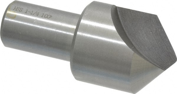 Interstate - 1-1/4" Head Diam, 3/4" Shank Diam, 1 Flute 100° High Speed Steel Countersink - Benchmark Tooling