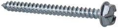 Value Collection - #6 Hex Washer Head Slotted Sheet Metal Screw - Steel, 1-1/2" Length Under Head, Grade 2 - Benchmark Tooling