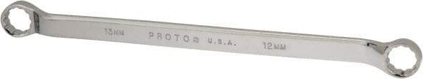 Proto - 12mm x 13mm 12 Point Offset Box Wrench - Double End, 8-7/8" OAL, Steel, Polished Finish, 7.5° Offset - Benchmark Tooling