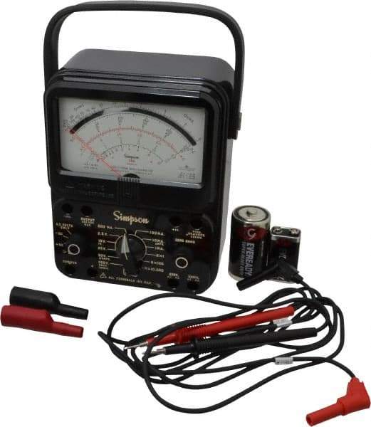 Simpson Electric - 12388, 1,000 VAC/VDC, Analog Milliammeter Multimeter - 20 mOhm, Measures Voltage, Current, Resistance - Benchmark Tooling