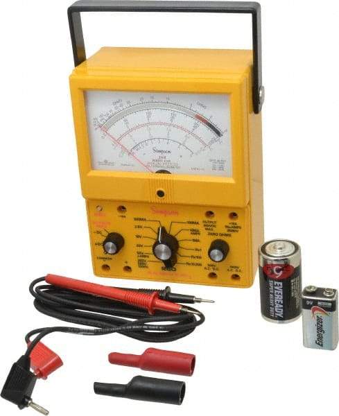 Simpson Electric - 12396, 1,000 VAC/VDC, Analog Manual Ranging Multimeter - 20 mOhm, Measures Voltage, Current, Resistance - Benchmark Tooling