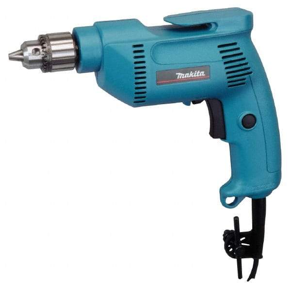 Makita - 3/8" Keyed Chuck, 2,500 RPM, Pistol Grip Handle Electric Drill - 4.9 Amps, 115 Volts, Reversible, Includes Chuck Key & Drill Chuck - Benchmark Tooling