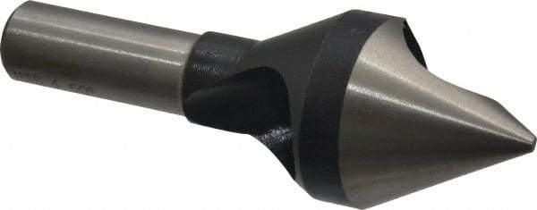 Interstate - 1/2" Shank Diam, 0 Flute 60° High Speed Steel Countersink - Bright Finish, Single End, Straight Shank, Right Hand Cut - Benchmark Tooling