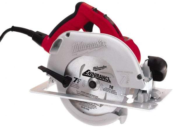 Milwaukee Tool - 15 Amps, 7-1/4" Blade Diam, 5,800 RPM, Electric Circular Saw - 120 Volts, 3 hp, 10' Cord Length, 5/8" Arbor Hole, Right Blade - Benchmark Tooling