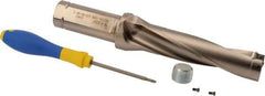 Iscar - 5" Max Drill Depth, 4xD, 1-1/4" Diam, Indexable Insert Drill - 1-1/4" Shank Diam, Whistle Notch Shank - Benchmark Tooling