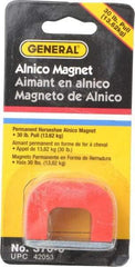 General - 1 Hole, 3/16" Hole Diam, 1-3/4" Overall Width, 1-1/8" Deep, 1-1/8" High, 30 Lb Average Pull Force, Alnico Power Magnets - 5/16" Pole Width - Benchmark Tooling