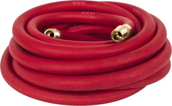 Continental ContiTech - 1/2" ID 25' Long Oil Resistant Air Hose - 250 Working psi, 190°, 1/2" Fitting, Red - Benchmark Tooling