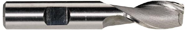 Interstate - 1-1/8", 3" LOC, 1" Shank Diam, 5-1/2" OAL, 2 Flute, High Speed Steel Square End Mill - Single End, Uncoated, Spiral Flute, 30° Helix, Centercutting, Right Hand Cut, Right Hand Flute - Benchmark Tooling