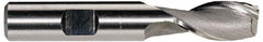 Interstate - 1-1/8", 3" LOC, 1" Shank Diam, 5-1/2" OAL, 2 Flute, High Speed Steel Square End Mill - Single End, Uncoated, Spiral Flute, 30° Helix, Centercutting, Right Hand Cut, Right Hand Flute - Benchmark Tooling