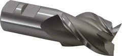 Hertel - 1-1/2", 2" LOC, 1-1/4" Shank Diam, 4-1/2" OAL, 3 Flute, High Speed Steel Square End Mill - Single End, Uncoated, Spiral Flute, 42° Helix, Centercutting, Right Hand Cut, Right Hand Flute - Benchmark Tooling