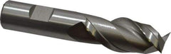 Hertel - 7/8", 1-7/8" LOC, 3/4" Shank Diam, 4-1/8" OAL, 2 Flute, High Speed Steel Square End Mill - Single End, Uncoated, Spiral Flute, 42° Helix, Centercutting, Right Hand Cut, Right Hand Flute - Benchmark Tooling