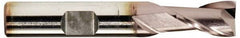 Hertel - 9/16", 2" LOC, 5/8" Shank Diam, 4-5/8" OAL, 2 Flute, High Speed Steel Square End Mill - Single End, TiCN Finish, Spiral Flute, 30° Helix, Centercutting, Right Hand Cut, Right Hand Flute - Benchmark Tooling