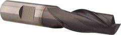 Hertel - 5/8", 1-5/16" LOC, 5/8" Shank Diam, 3-7/16" OAL, 2 Flute, Cobalt Square End Mill - Single End, TiCN Finish, Spiral Flute, 30° Helix, Centercutting, Right Hand Cut, Right Hand Flute - Benchmark Tooling