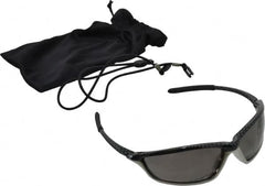 MCR Safety - Gray Lenses, Framed Safety Glasses - Anti-Fog, Scratch Resistant, Carbon/Silver Polycarbonate Frame, Size Universal, Wrap Around - Benchmark Tooling