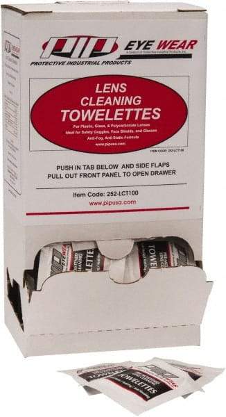 PIP - 100 Antifog, Antistatic Lens Cleaning Towelettes - Individually Wrapped, Nonsilicone Cleaner, 6-3/4 Inch Long x 5 Inch Wide, 5 Inch Wide x 3 Inch Deep x 22 cm High Dispenser - Benchmark Tooling
