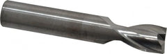 RobbJack - 1/2", 5/8" LOC, 1/2" Shank Diam, 3" OAL, 2 Flute, Solid Carbide Square End Mill - Single End, Uncoated, Spiral Flute, 30° Helix, Centercutting, Right Hand Cut, Right Hand Flute, Series S1-201 - Benchmark Tooling