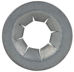 Made in USA - 17/32" OD, Spring Steel Push Nut - Zinc-Plated, 7/32" Shaft Diam - Benchmark Tooling