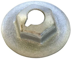 Au-Ve-Co Products - #10-32, 1/2" OD, 3/8" Width Across Flats Washer Lock Nut - Zinc-Plated Spring Steel, For Use with Threaded Fasteners - Benchmark Tooling