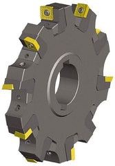Kennametal - Arbor Hole Connection, 0.548" Cutting Width, 1.03" Depth of Cut, 4" Cutter Diam, 1-1/4" Hole Diam, 6 Tooth Indexable Slotting Cutter - KSSS Toolholder, SPCT, SPET, SPPT Insert - Benchmark Tooling