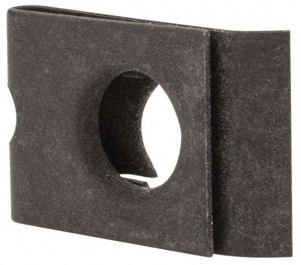 Made in USA - #10-32 Screw, 0.025 to 1/16" Thick, Spring Steel Standard U Nut - 5/16" Center Edge, Black Phosphate Finish - Benchmark Tooling