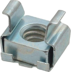 Value Collection - 1/4-20 Screw, 1/8 to 5/32" Thick, Spring Steel Cage Nut - Zinc-Plated Finish - Benchmark Tooling