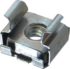 Made in USA - #10-24 Screw, 0.064 to 0.105" Thick, Spring Steel Cage Nut - Zinc-Plated Finish - Benchmark Tooling