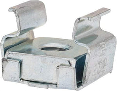 Made in USA - #8-32 Screw, 0.064 to 0.105" Thick, Spring Steel Cage Nut - Zinc-Plated Finish - Benchmark Tooling