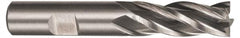 Hertel - 3/4", 2-1/4" LOC, 3/4" Shank Diam, 4-1/2" OAL, 4 Flute, Cobalt Square End Mill - Single End, Uncoated, Spiral Flute, 30° Helix, Centercutting, Right Hand Cut, Right Hand Flute - Benchmark Tooling