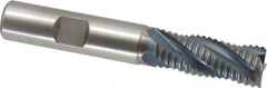 Hertel - 1/2" Diam, Coarse Pitch, 1-1/4" LOC, 4 Flute Cobalt Roughing Square End Mill - TiCN Finish, 3-1/4" OAL, 1/2" Shank Diam, Single End, 30° Helix - Benchmark Tooling