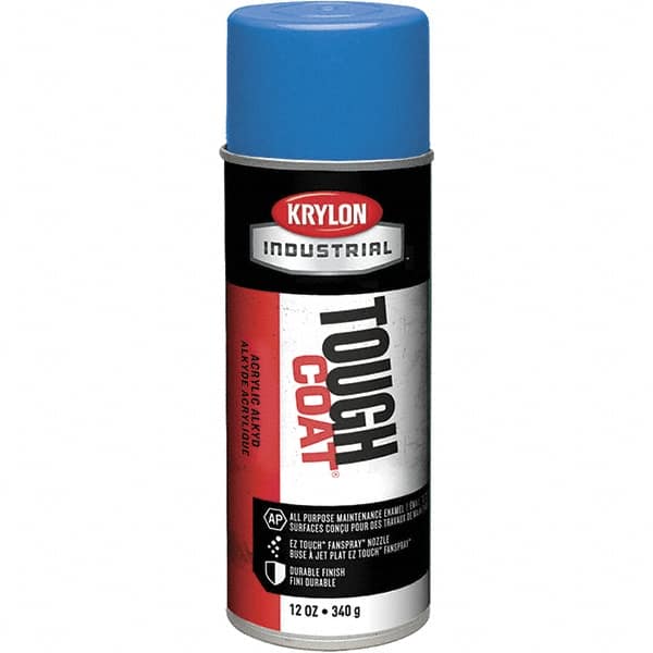 Krylon - OSHA Blue, 12 oz Net Fill, High Gloss, Enamel Spray Paint - 20 to 25 Sq Ft per Can, 16 oz Container, Use on Conduits, Ducts, Electrical Equipment, Machinery, Metal, Motors, Pipelines & Marking Areas, Railings, Steel Bars, Tool Boxes, Tools - Benchmark Tooling