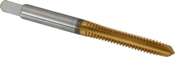 Cleveland - #12-24 UNC 2B/3B 4 Flute TiN Finish High Speed Steel Straight Flute Standard Hand Tap - Plug, Right Hand Thread, 2-3/8" OAL, 15/16" Thread Length, H3 Limit, Oversize - Exact Industrial Supply