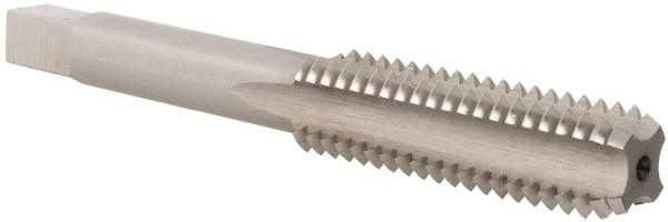 Cle-Line - 7/16-14 UNC 4 Flute Bright Finish High Speed Steel Straight Flute Standard Hand Tap - Bottoming, Right Hand Thread, 3-5/32" OAL, 1-7/16" Thread Length, H3 Limit, Oversize - Exact Industrial Supply