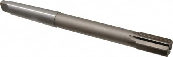 Interstate - 1" Diam, 0.873 to 0.875" Max Diam 3MT Morse Taper Shank, 1-5/8" Flute Length, Machine Expansion Reamer - Straight Flute, 10-1/2" OAL, Right Hand Cut, 8 Flutes, High Speed Steel, Bright Finish - Benchmark Tooling