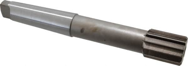 Interstate - 2" Diam, 1.498 to 1.5" Max Diam 5MT Morse Taper Shank, 2-1/4" Flute Length, Machine Expansion Reamer - Straight Flute, 14" OAL, Right Hand Cut, 12 Flutes, High Speed Steel, Bright Finish - Benchmark Tooling